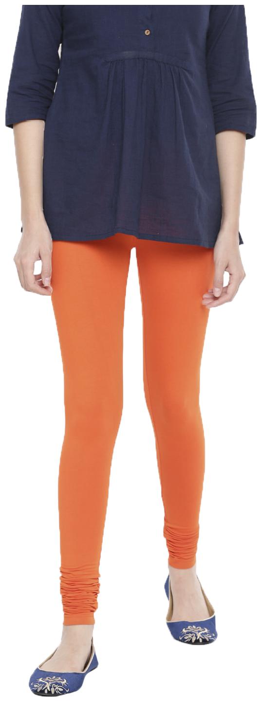

De Moza Women Cotton Solid Leggings Orange