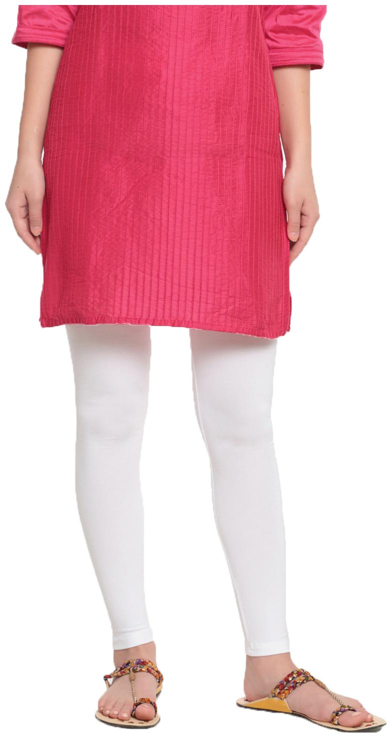

De Moza Women Viscose Rayon Solid Leggings White