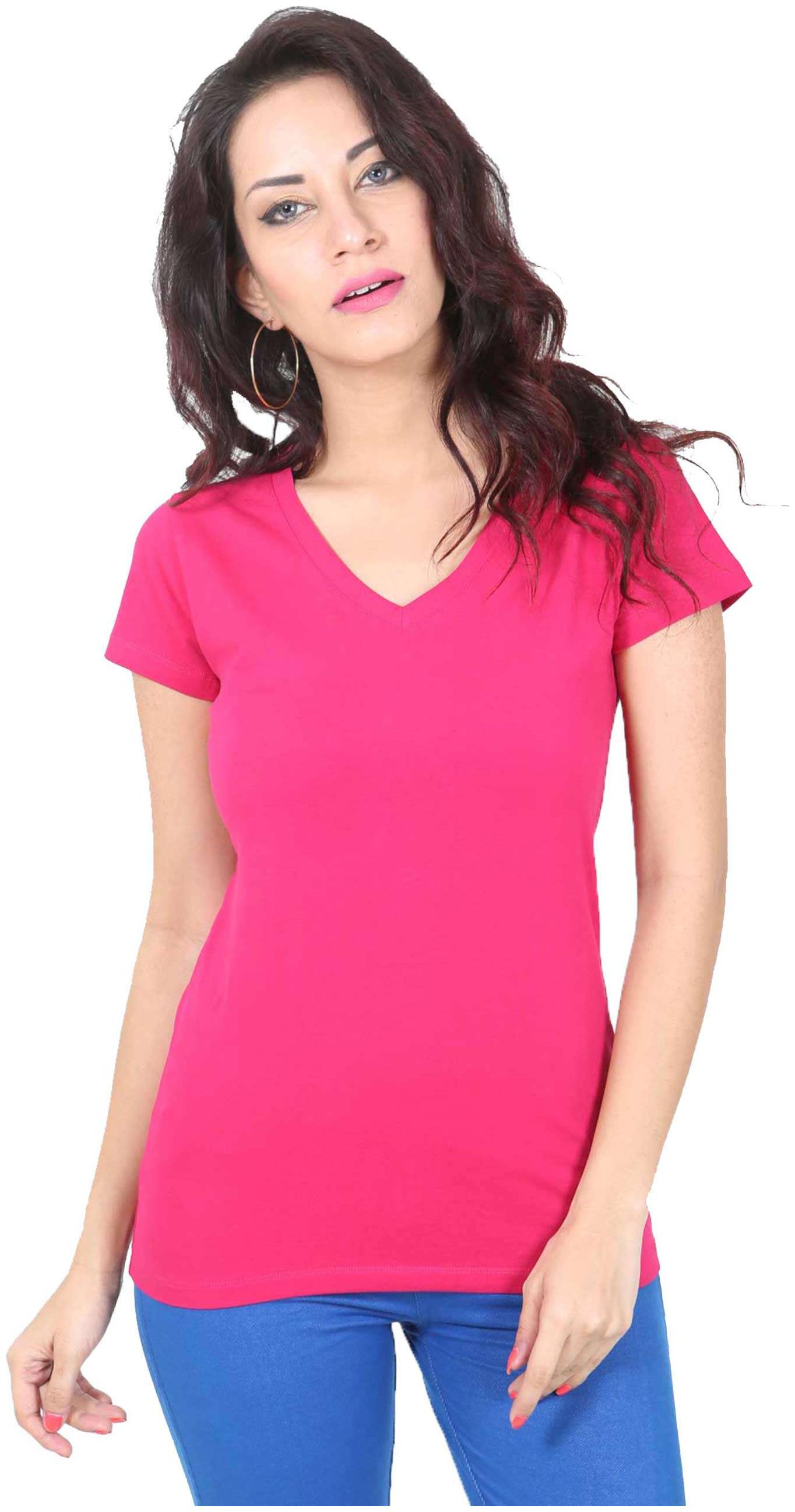 

De Moza Women Pink Slim fit Round neck Polyester Tank top