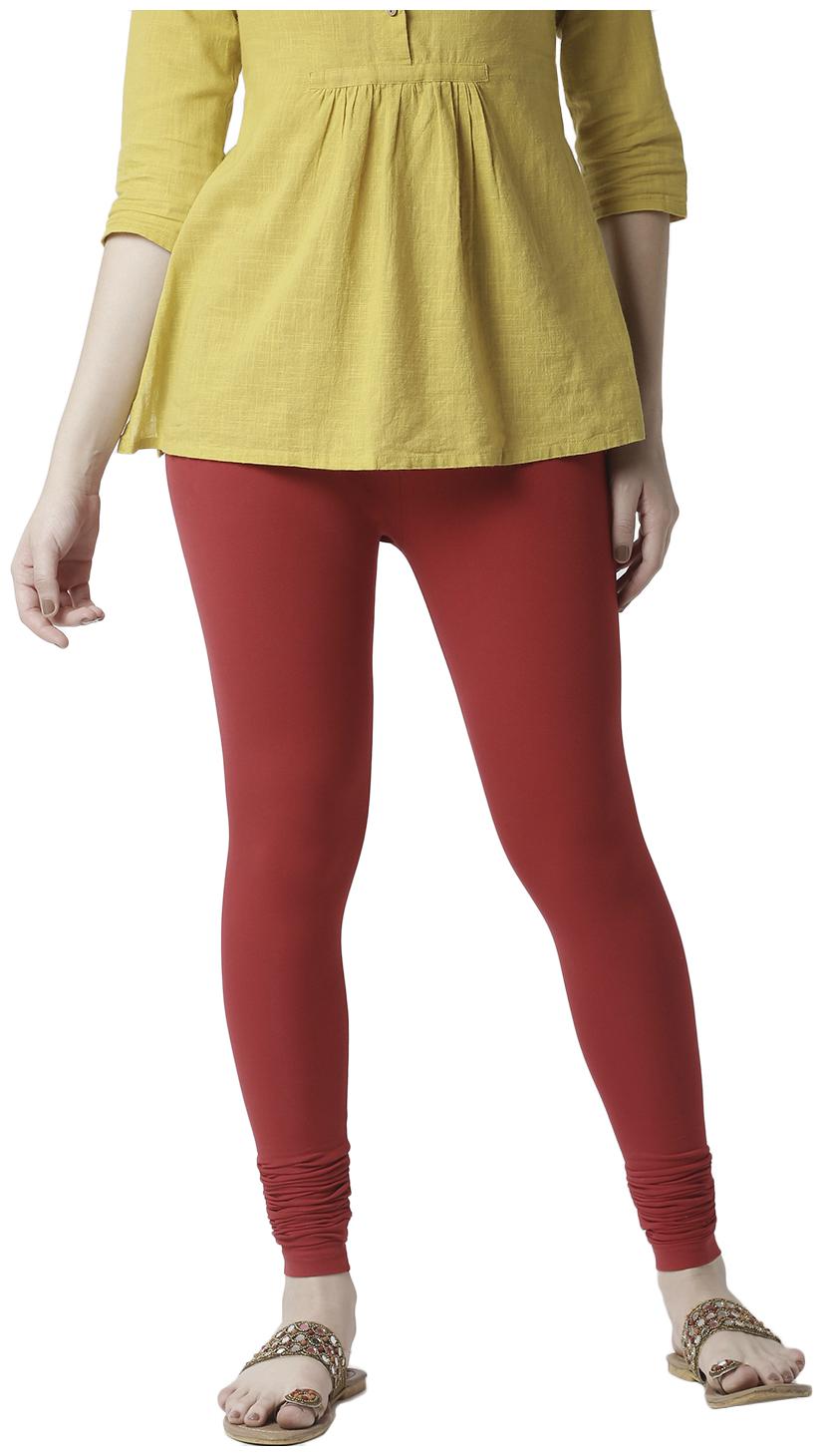 

De Moza Women Cotton Solid Leggings Red