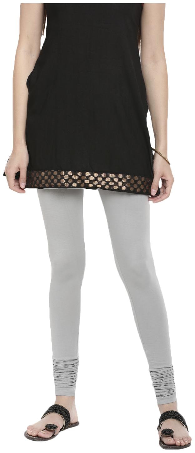 

De Moza Womens Leggings Chudidhar Cotton Lycra Light Grey