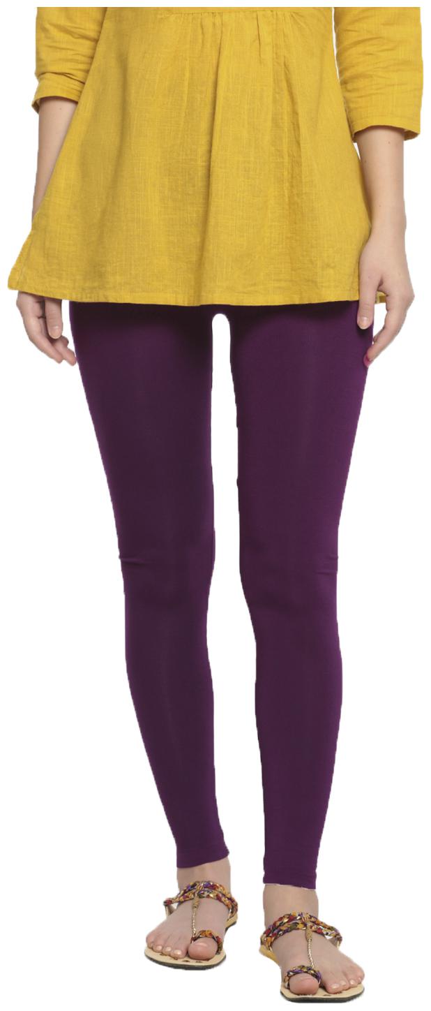 

De Moza Womens Leggings Ankle Length Viscose Dark Purple
