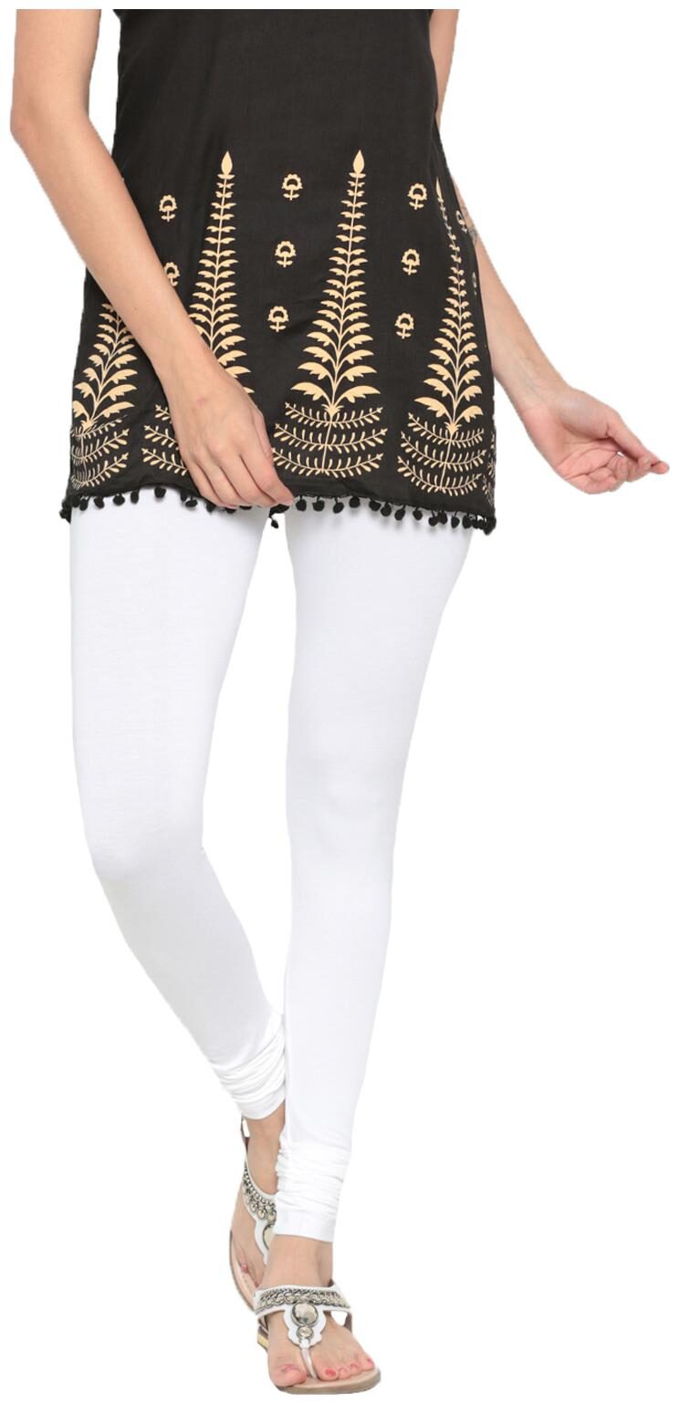 

De Moza Women Viscose Rayon Solid Leggings White