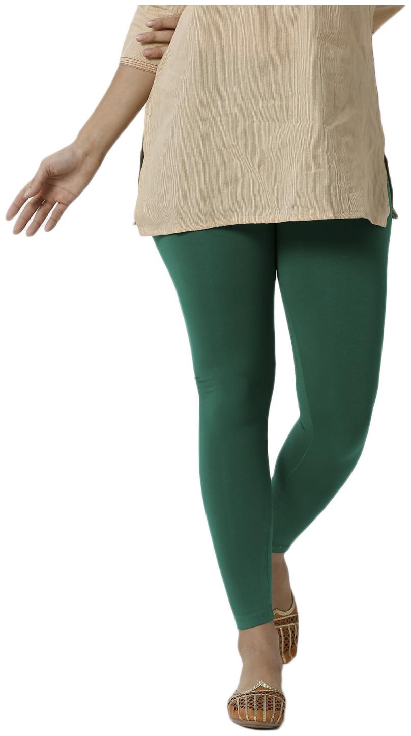 

De Moza Women Viscose Rayon Solid Leggings Green