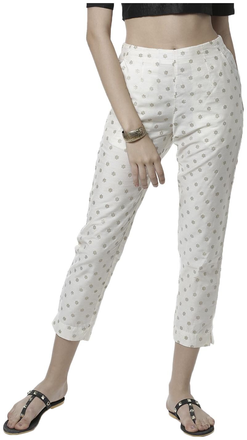

De Moza Women Polyester Printed White Pants