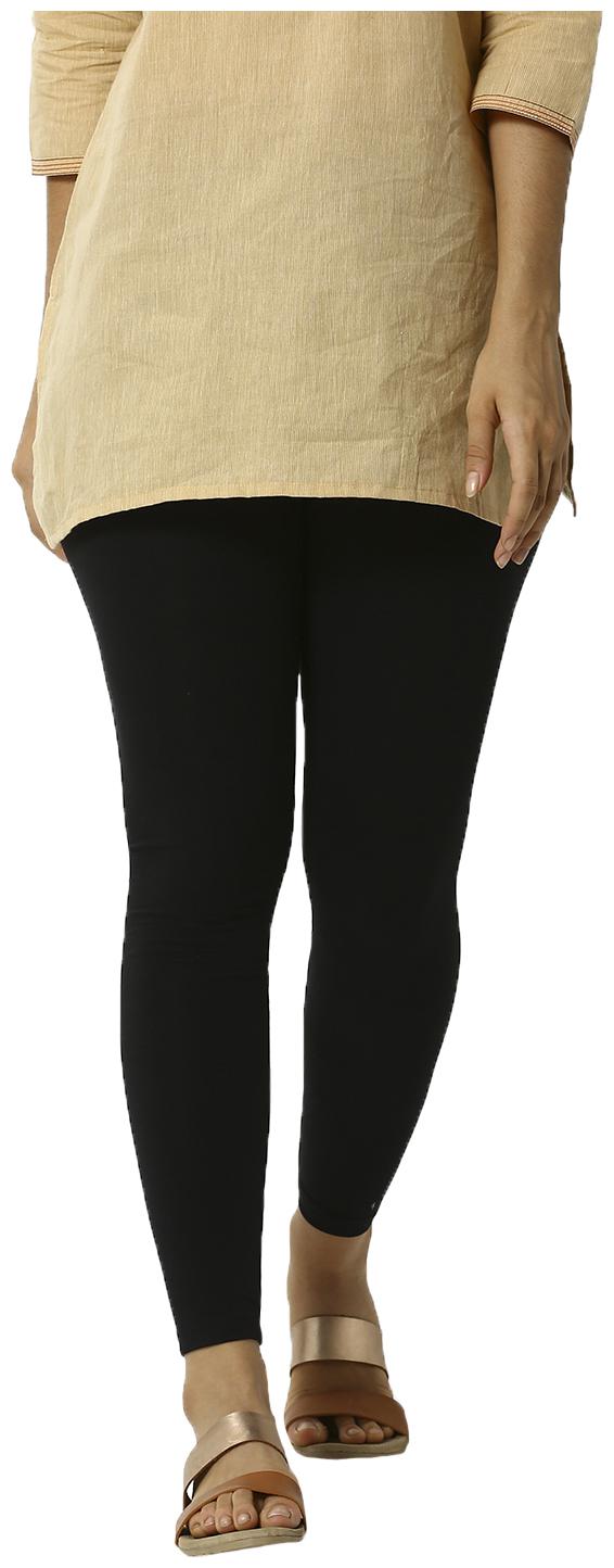 

De Moza Womens Leggings Ankle Length Cotton Lycra Black