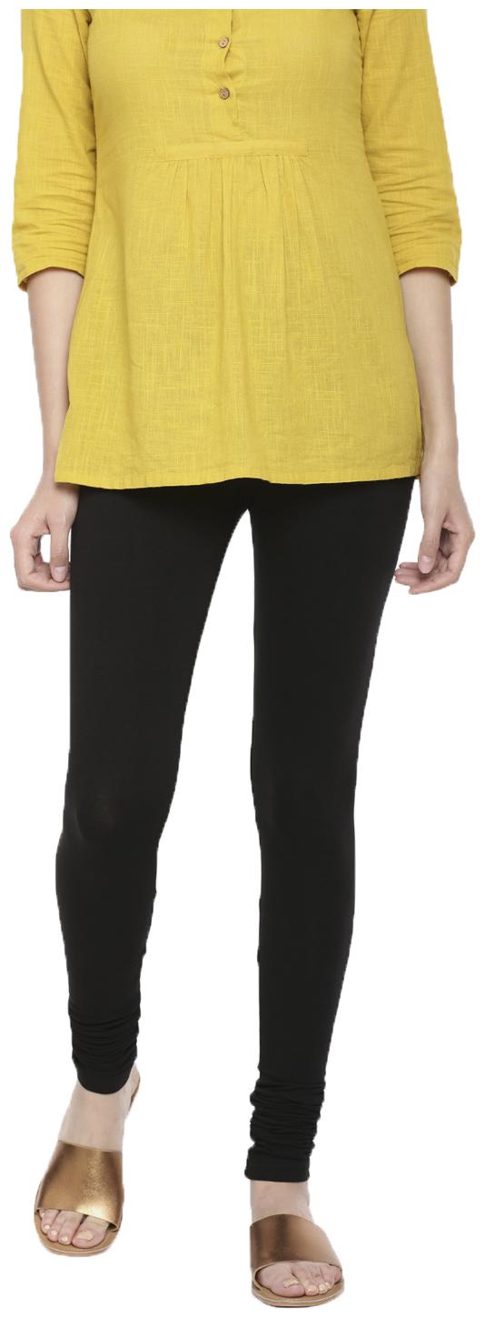 

De Moza Women Cotton Solid Leggings Black