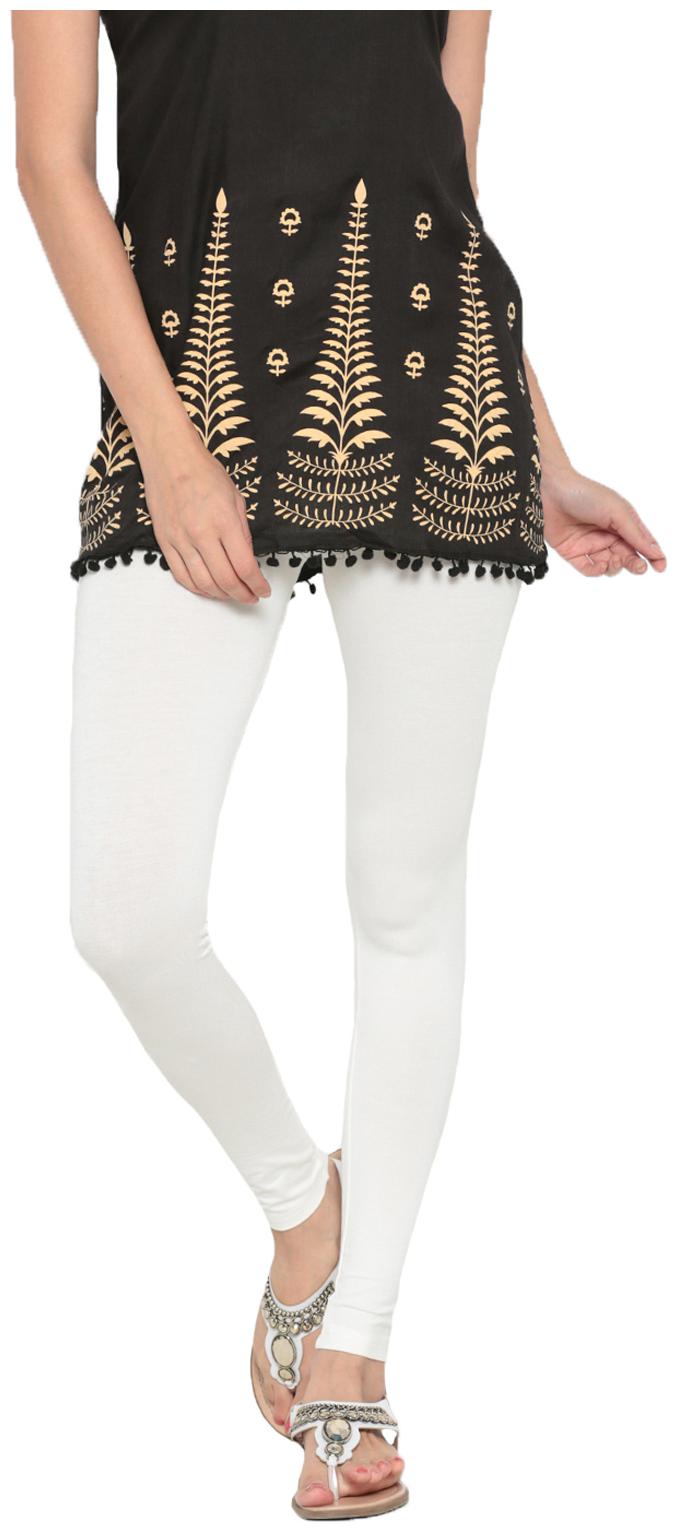 

De Moza Women Viscose Rayon Solid Leggings White