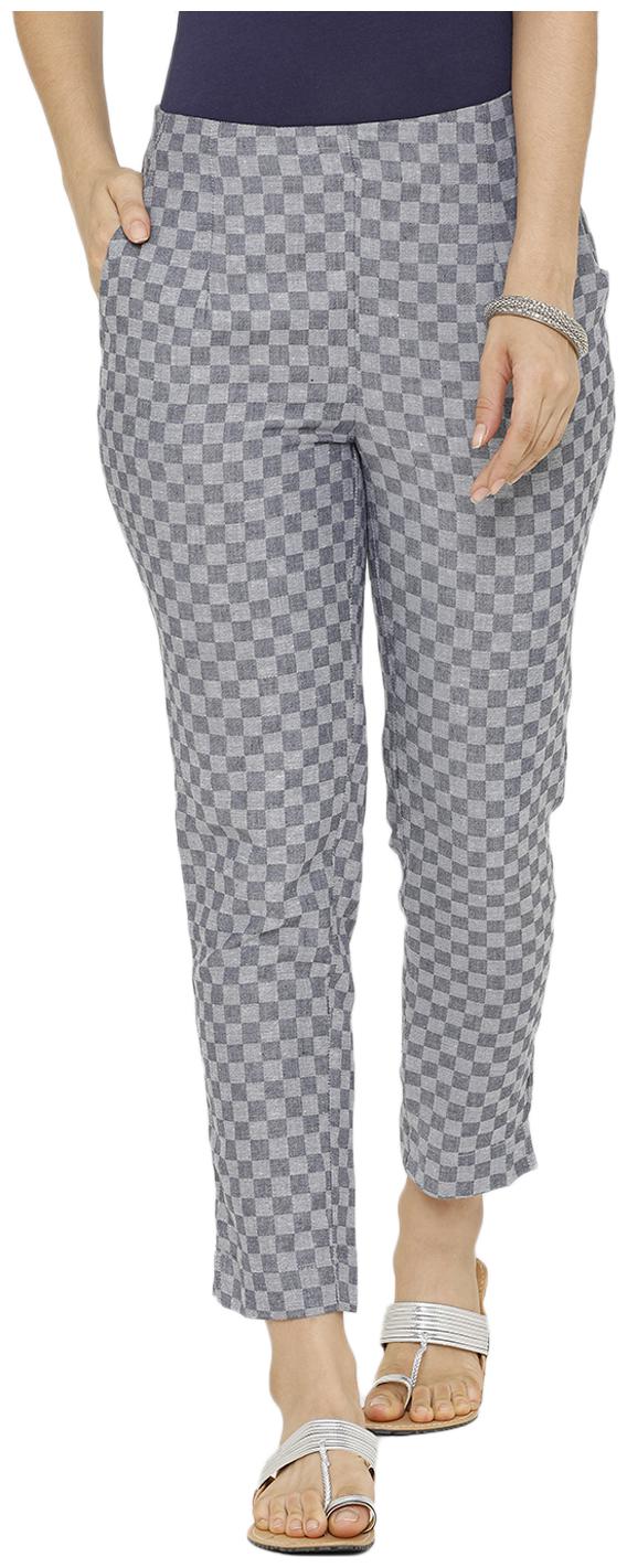 

De Moza Women Cotton Casual Straight Pant (Grey)