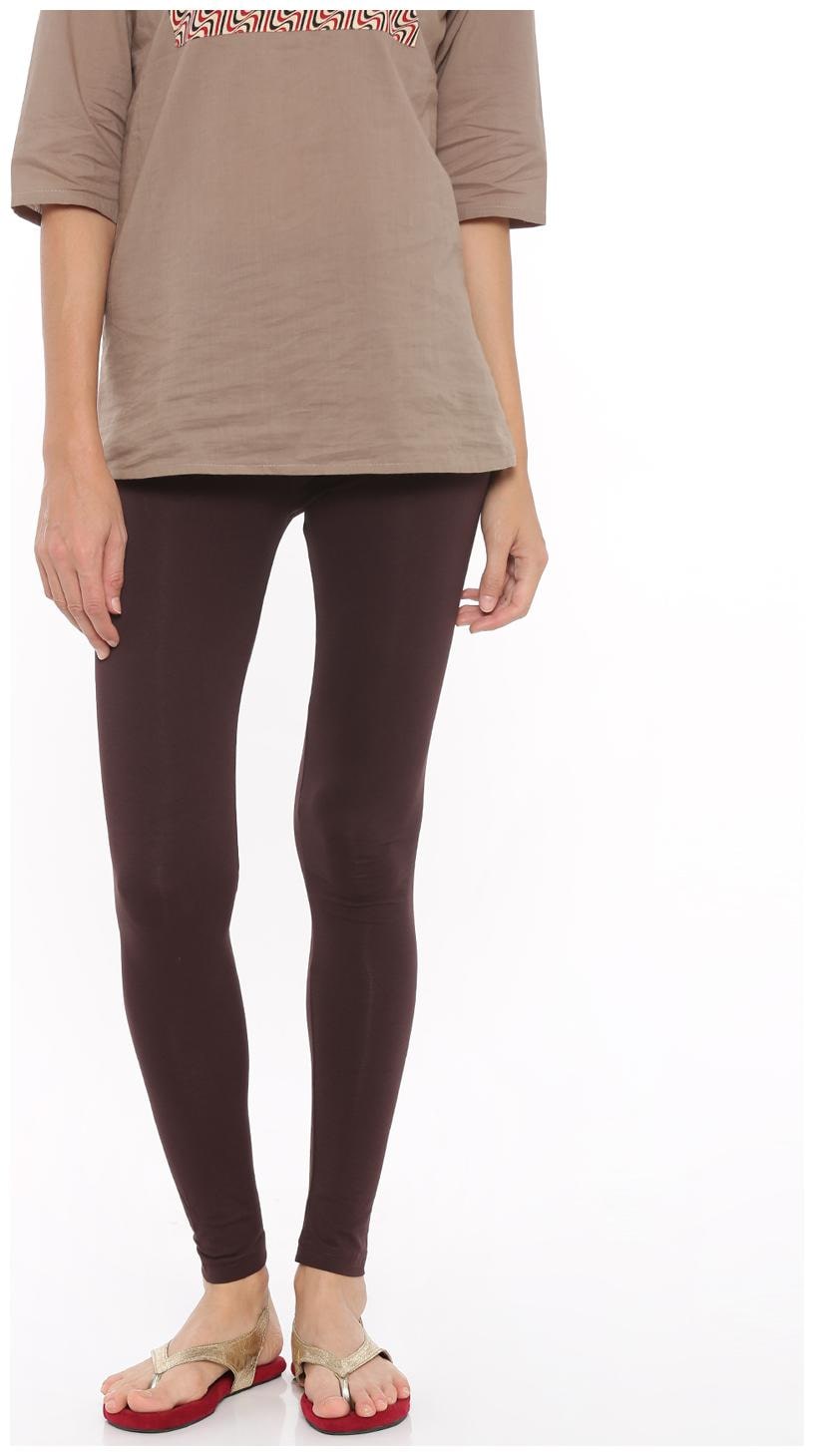 

De Moza Women Cotton Solid Leggings Brown