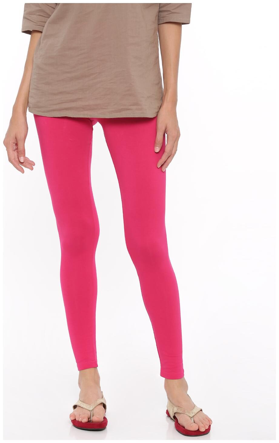 

De Moza Womens Leggings Ankle Length Cotton Lycra Fuchsia