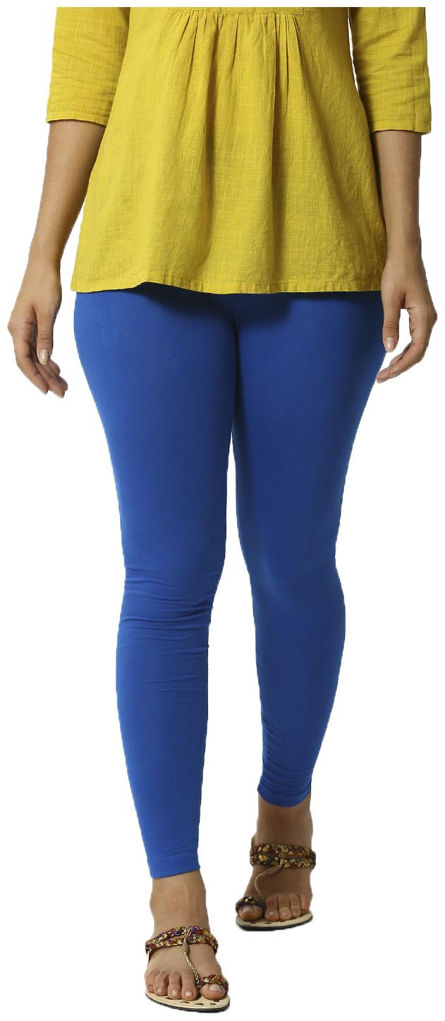 

De Moza Womens Leggings Ankle Length Cotton Lycra Cobalt
