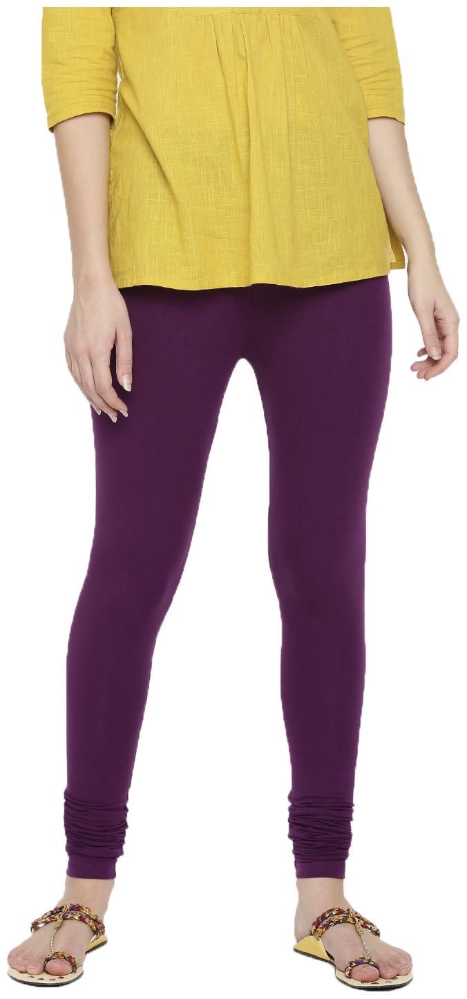 

De Moza Womens Leggings Chudidhar Cotton Lycra Dark Purple