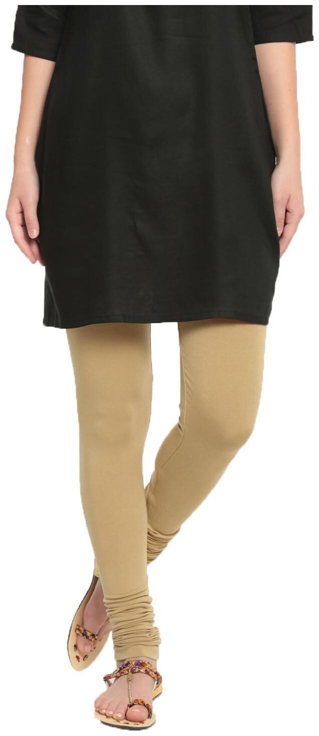 

De Moza Women Viscose Rayon Solid Leggings Beige