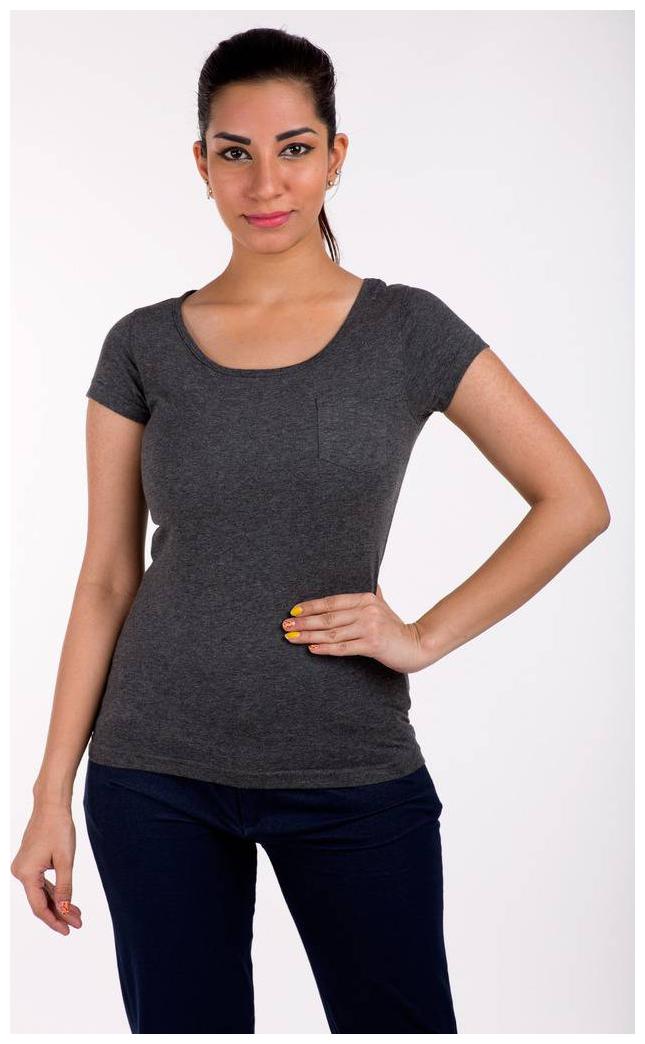 

De Moza Women Grey Slim fit Round neck Polyester Tank top