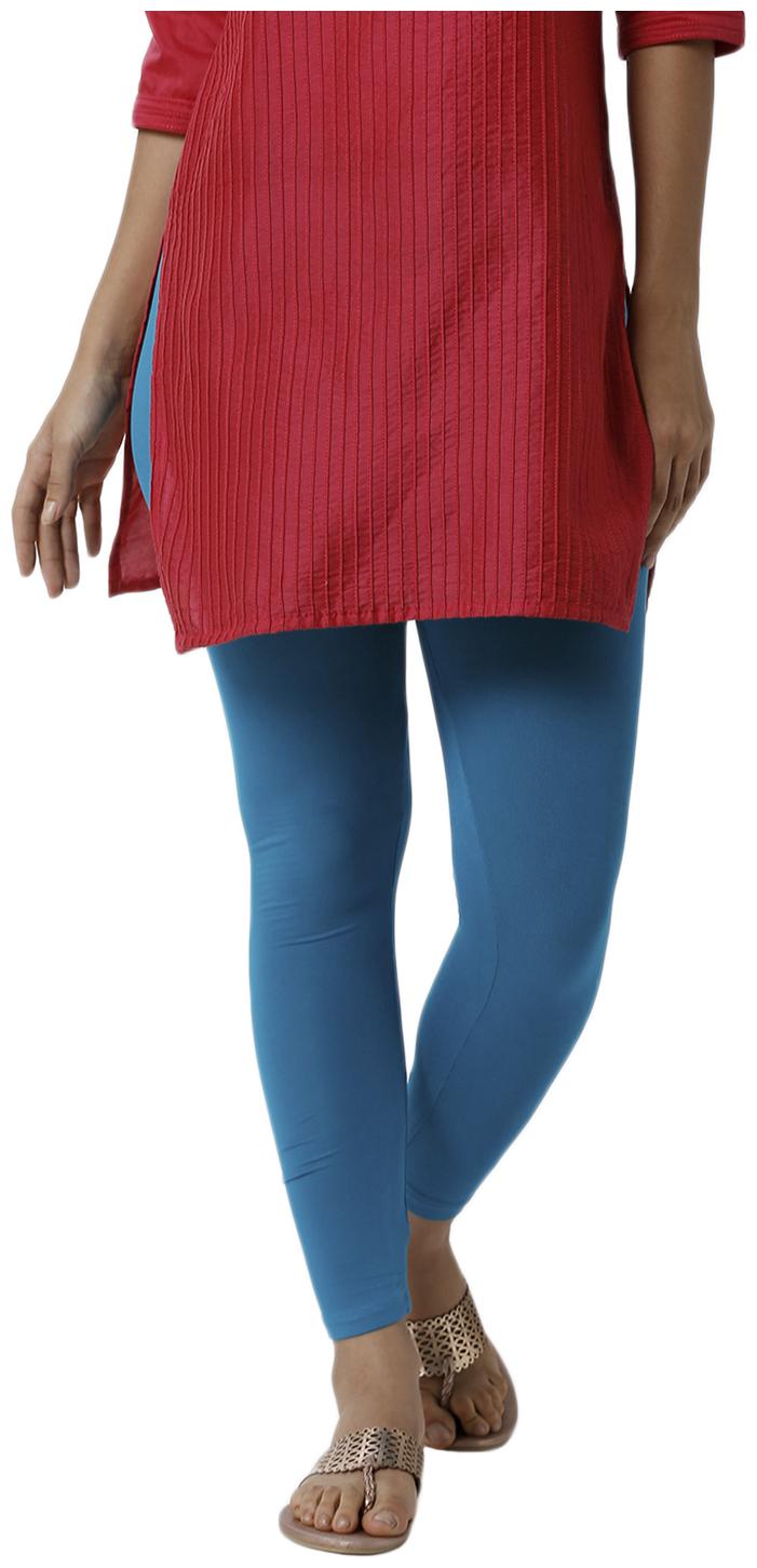 

De Moza Women Viscose Rayon Solid Leggings Blue