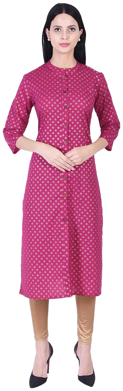 

DECKEDUP Women Pink Printed Regular Kurta
