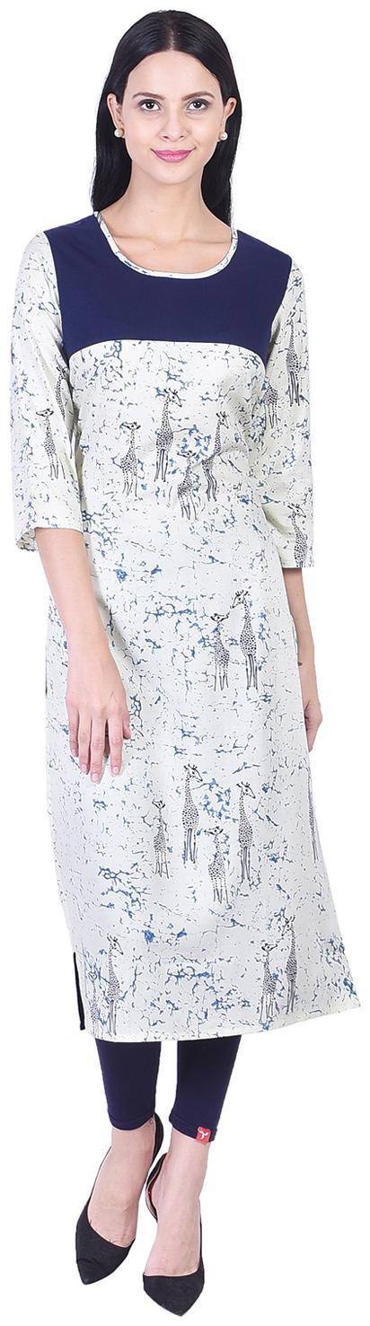 

DECKEDUP Women Blue Printed Regular Kurta