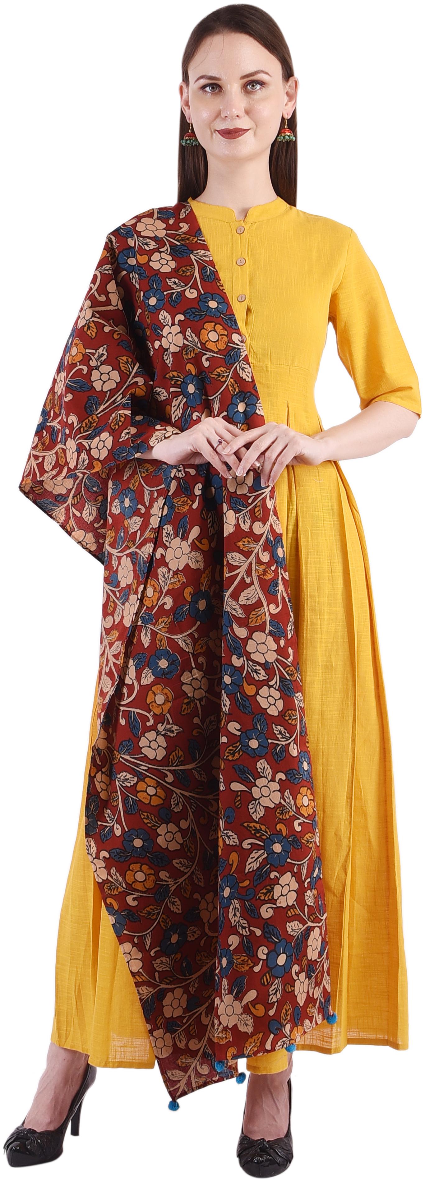 

Deckedup Women Multi Cotton Floral Dupatta