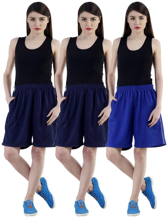 Dee Mannequin Women Loose fit Cotton Solid Shorts - Multi