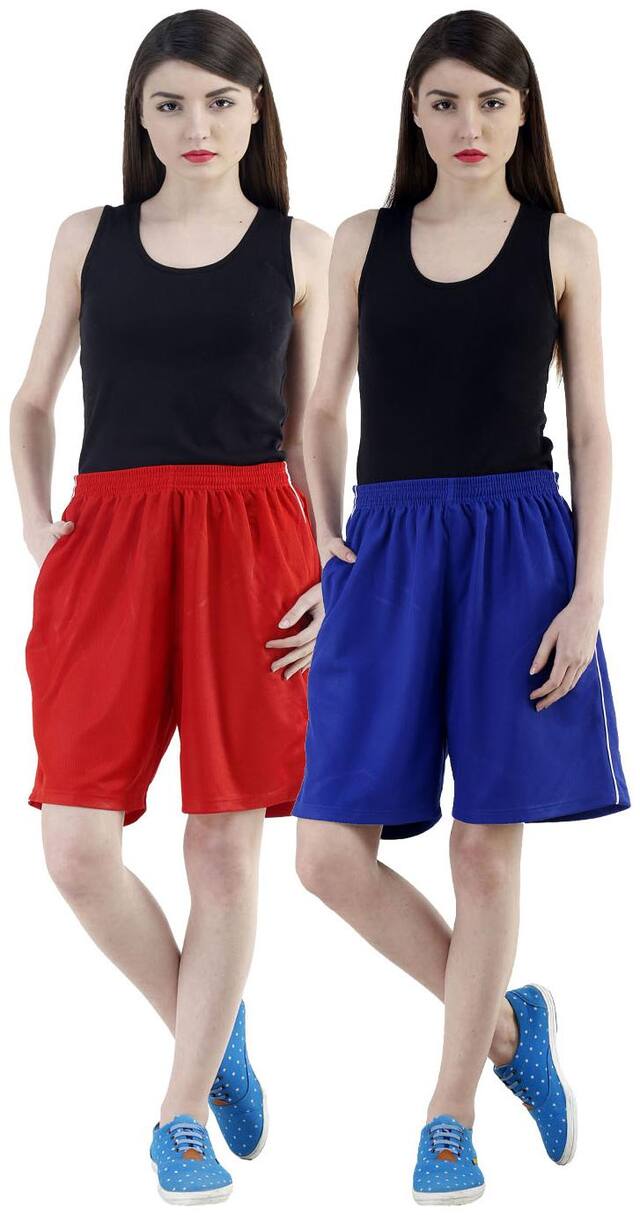 Dee Mannequin Women Loose fit Cotton Solid Shorts - Multi