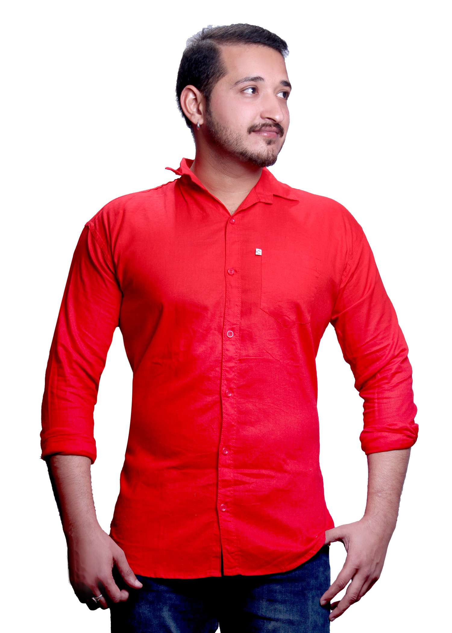 

FASHLOOK Men Red Solid Regular Fit Casual Shirt