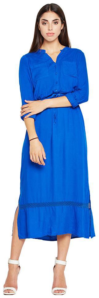 

OXOLLOXO Blue Solid A-line dress