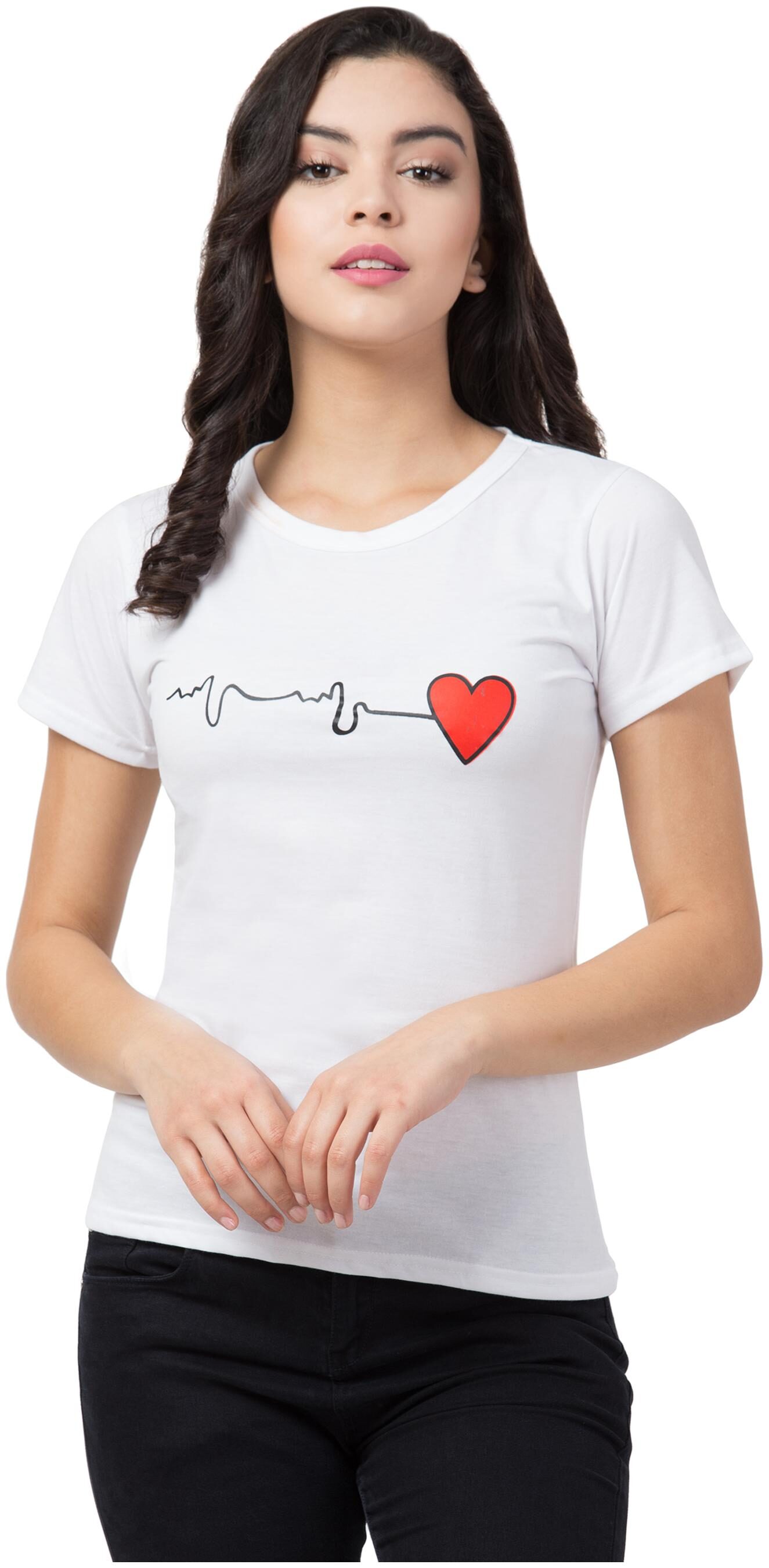 

DEEPMAYRA COLLECTION Women White Regular fit Round neck Blended T shirt