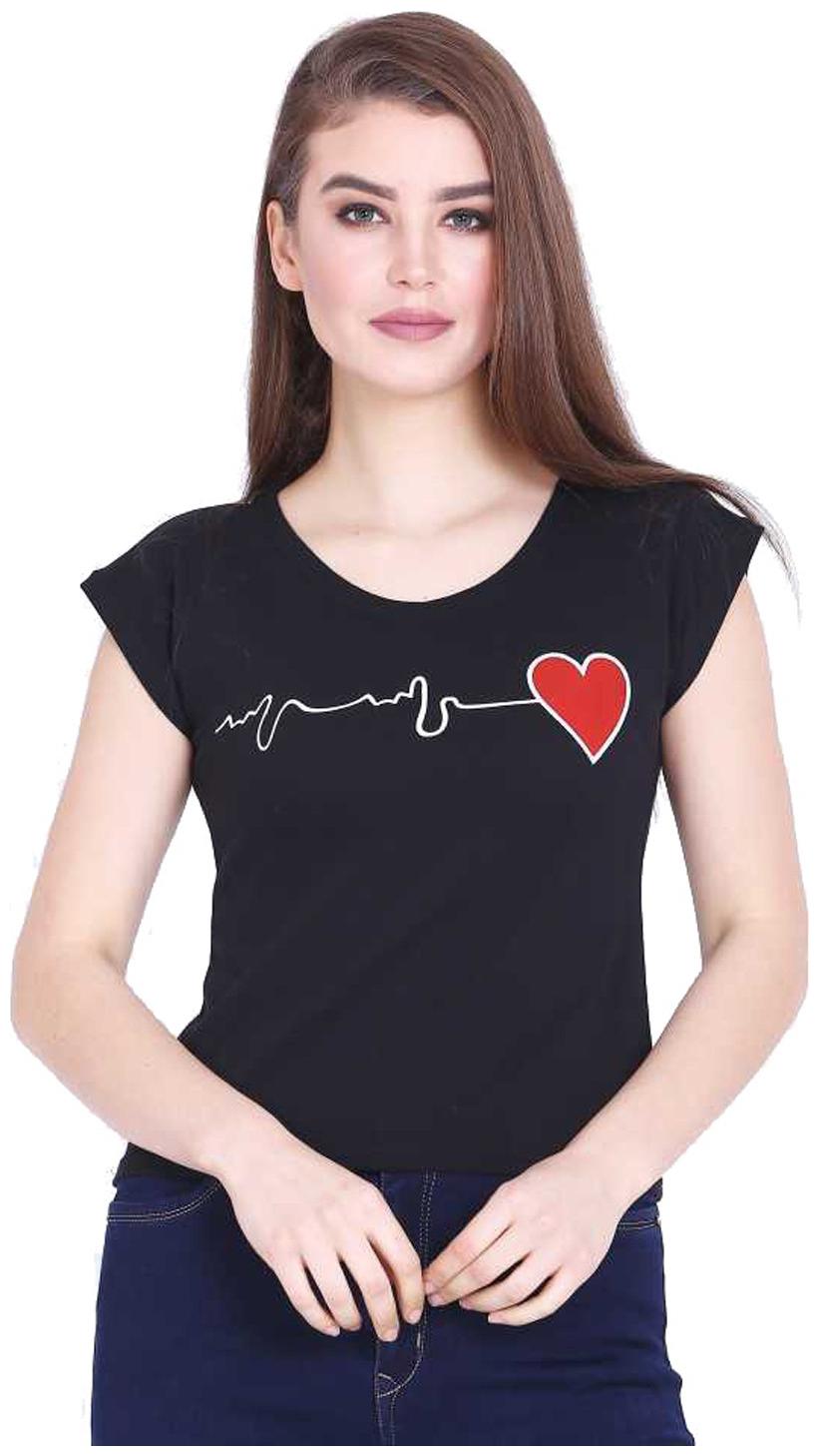 

DEEPMAYRA COLLECTION Women Black Regular fit Round neck Blended T shirt