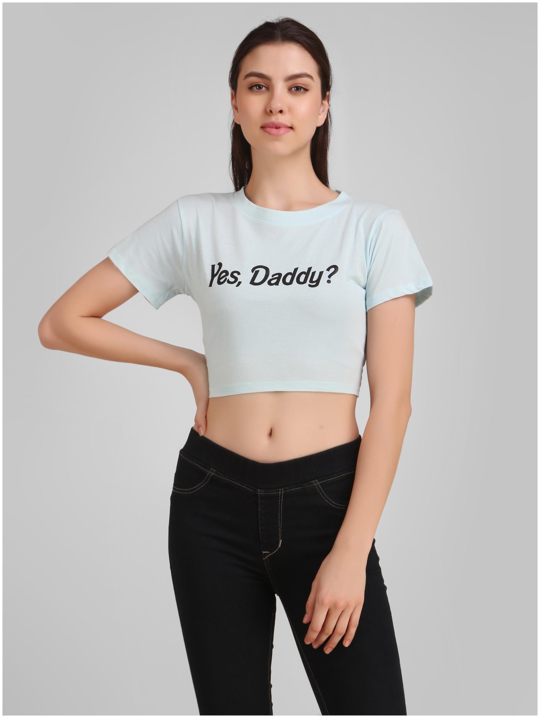

DEEPMAYRA COLLECTION Women Blue Regular fit Round neck Blended T shirt