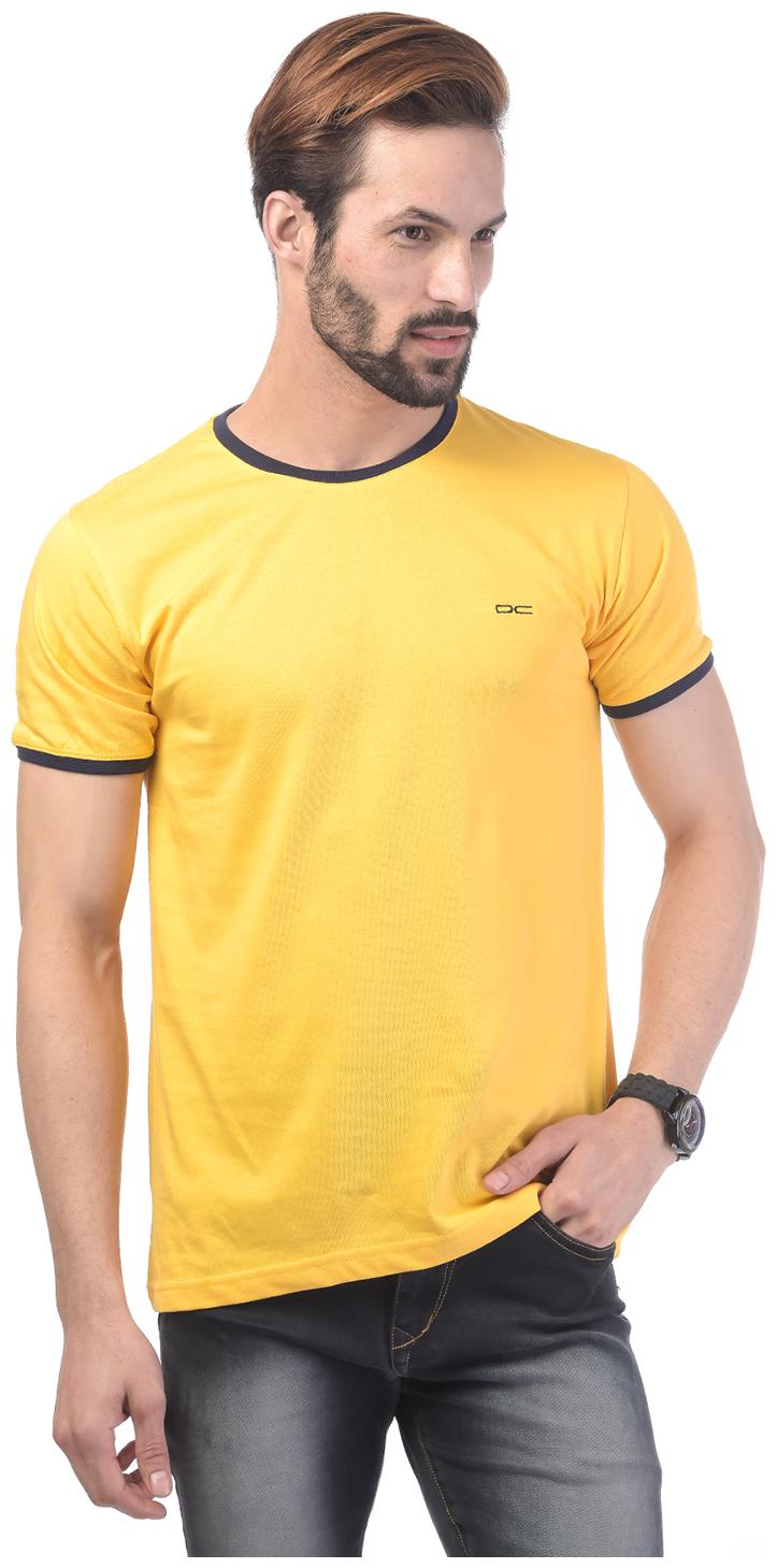 

DEER CLUB Men Yellow Regular fit Cotton Blend Round neck T-Shirt - Pack Of 1