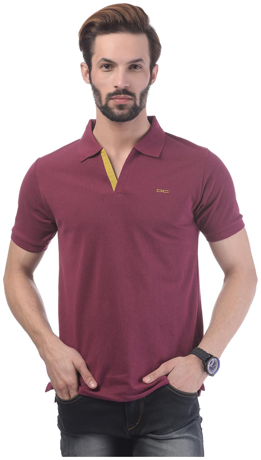 

DEER CLUB Men Maroon Regular fit Cotton Blend Polo collar T-Shirt - Pack Of 1
