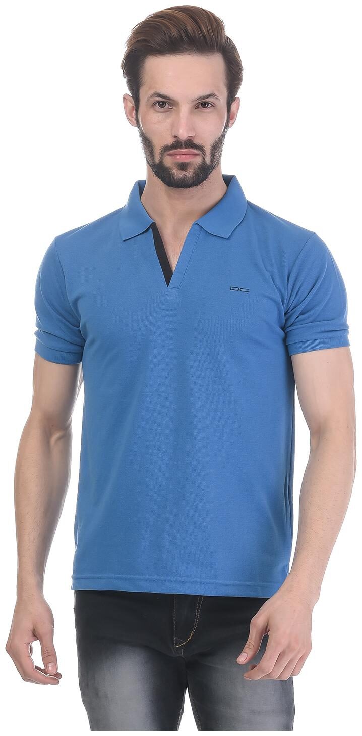 

DEER CLUB Men Blue Regular fit Cotton Blend Polo collar T-Shirt - Pack Of 1