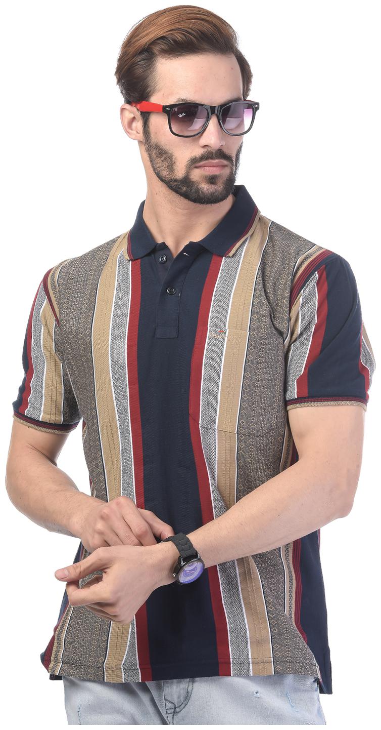 

DEER CLUB Men Multi Regular fit Cotton Blend Polo collar T-Shirt - Pack Of 1
