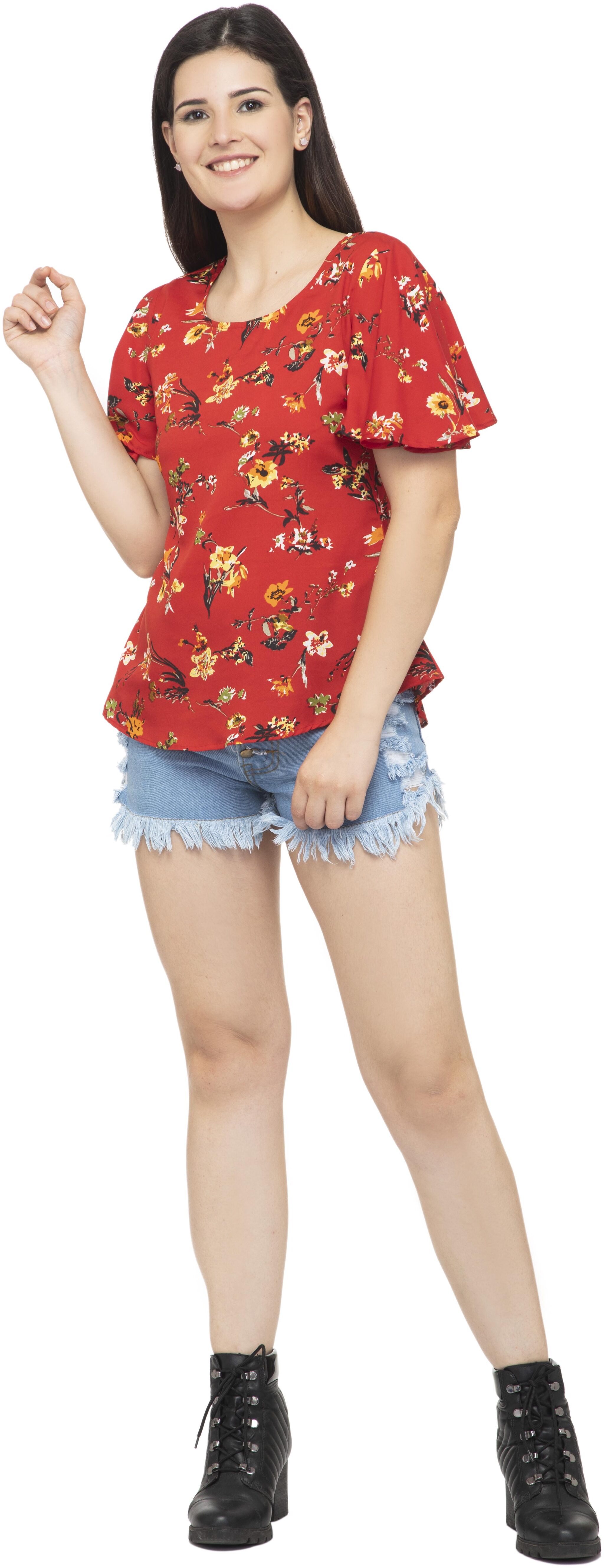 

Dege Women Floral Regular top - Red