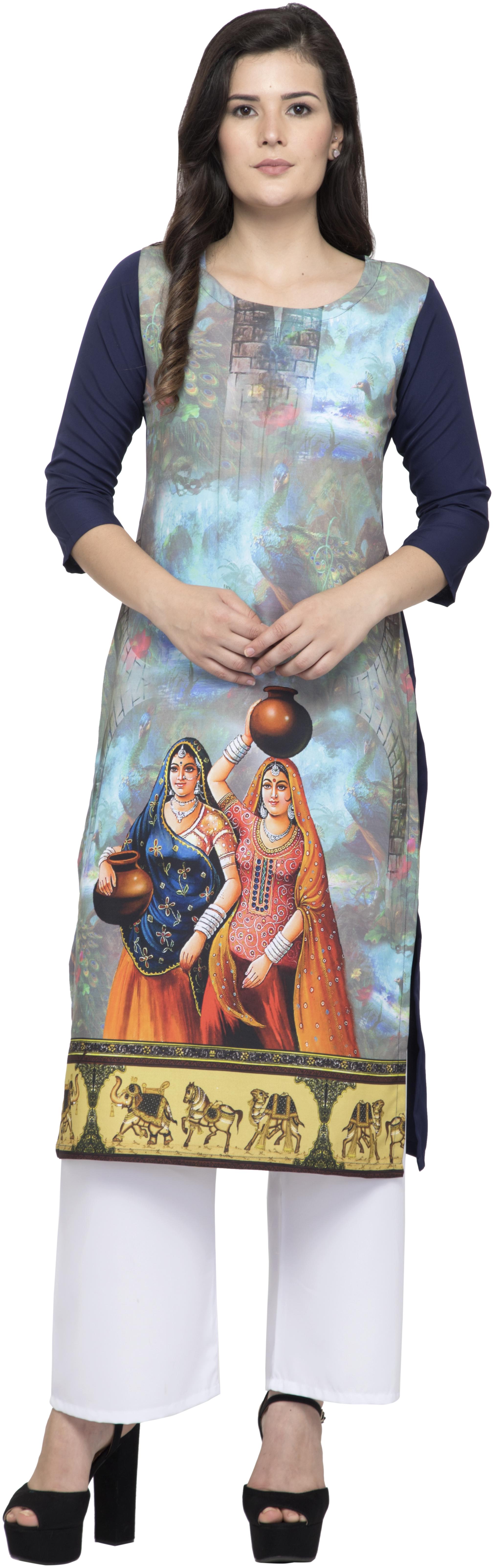 

Dege Women Multi Printed Straight Kurta