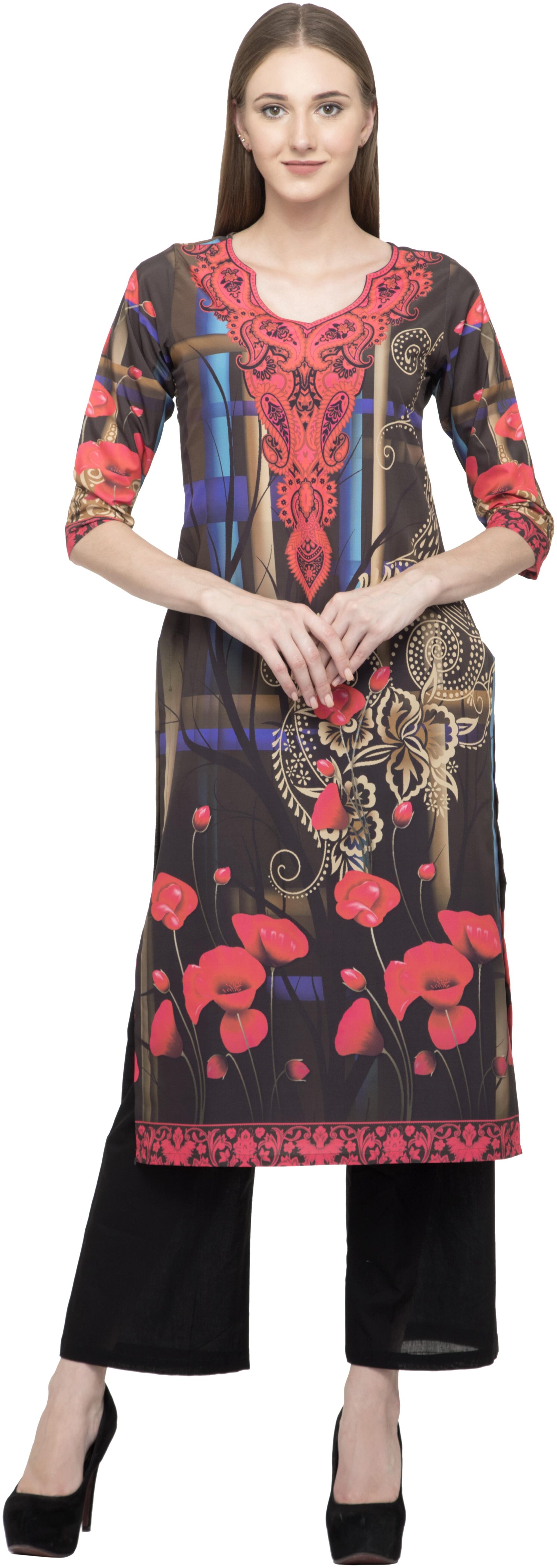 

Dege Women Multi Printed Straight Kurta