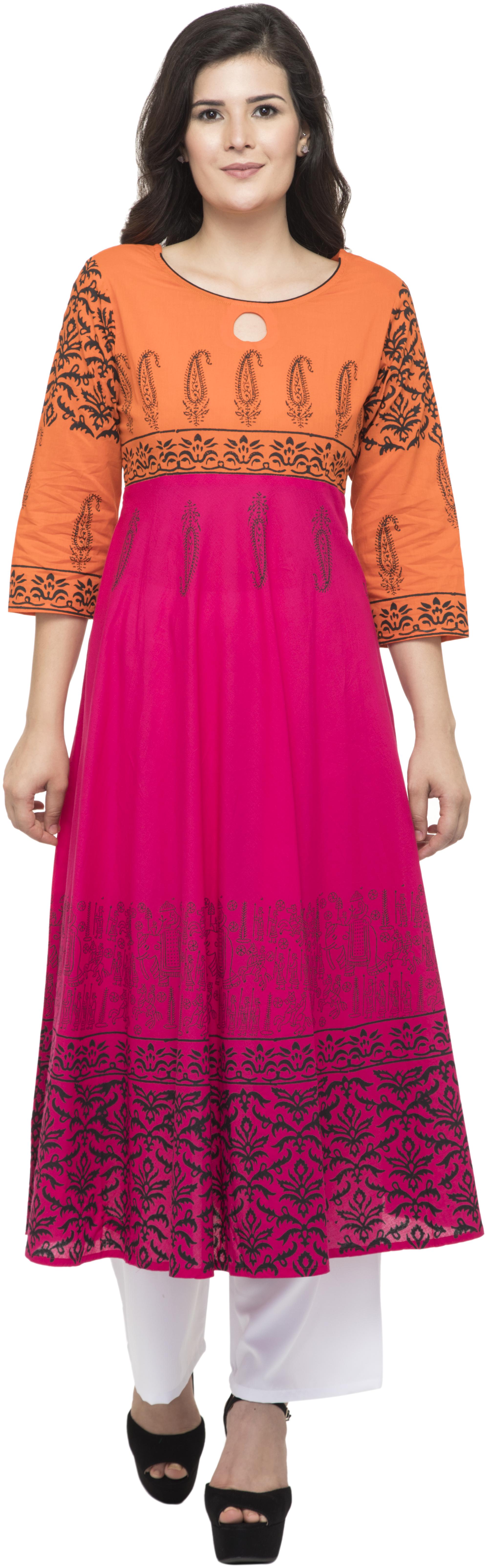 

Dege Women Magenta Printed Anarkali Kurta