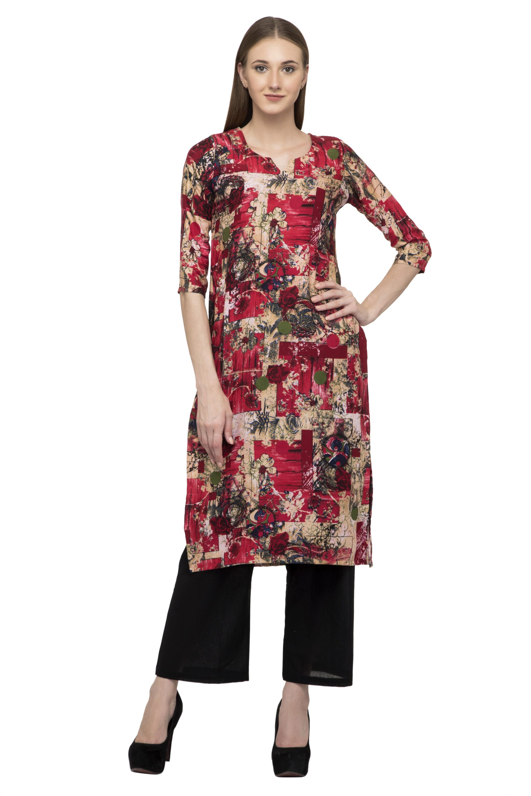 

Dege Women Multi Floral Straight Kurta