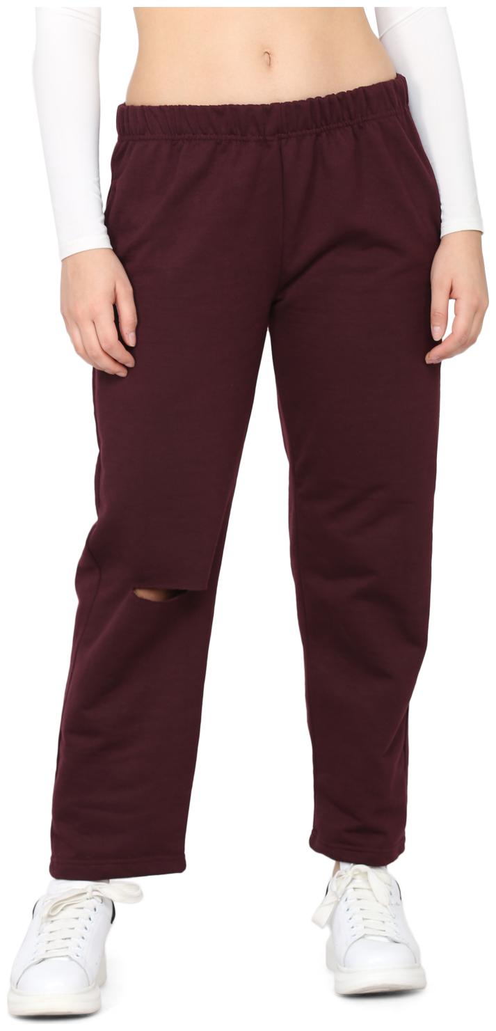 

Delan Women Cotton Solid Slim Fit Regular Trousers (Wine)