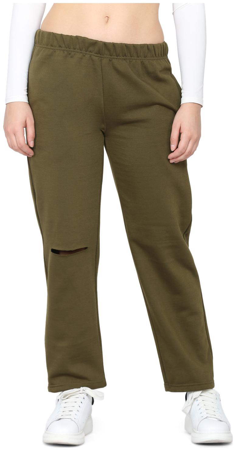 

Delan Women Cotton Solid Slim Fit Regular Trousers (Olive)