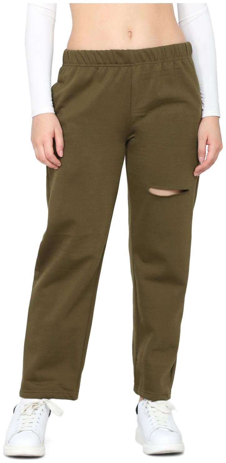 

Delan Women Cotton Solid Slim Fit Regular Trousers (Olive)