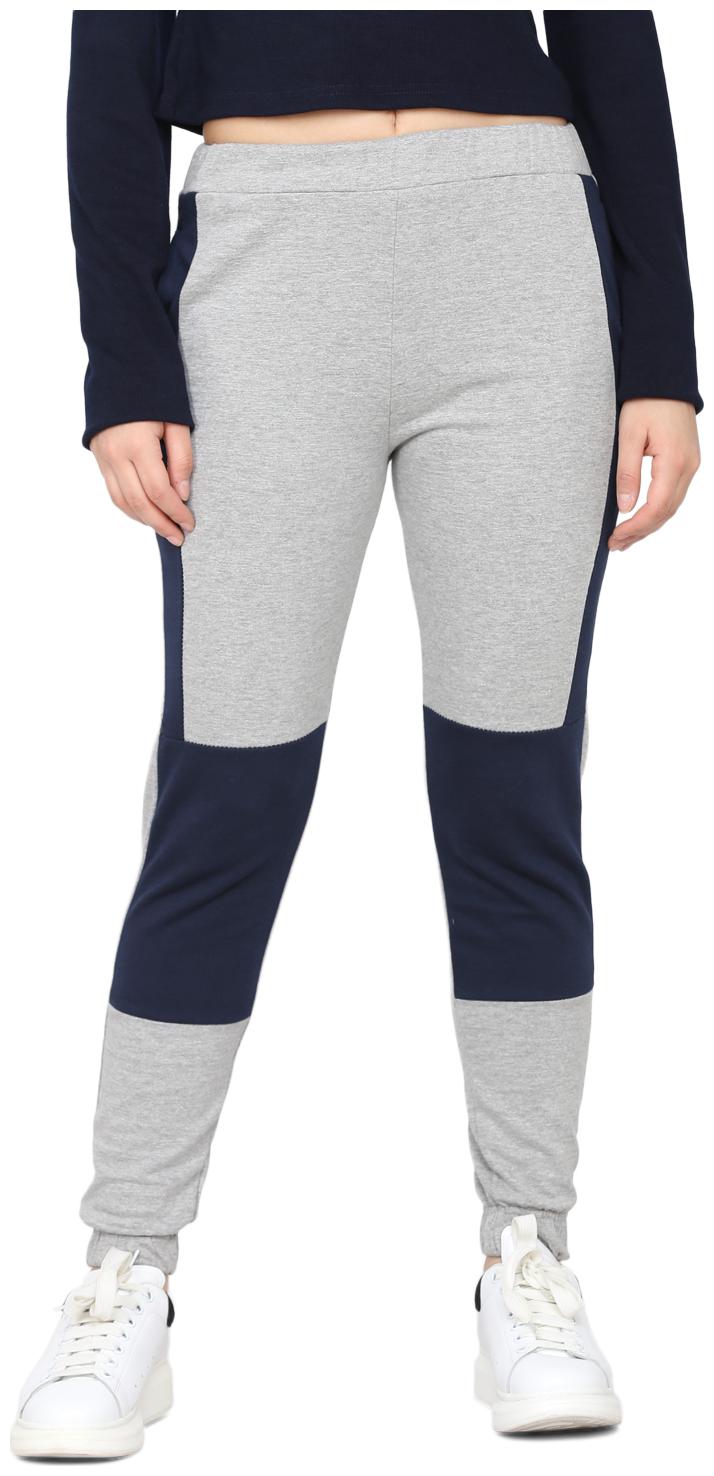 

Delan Women Fleece Colorblocked Grey Blue Joggers