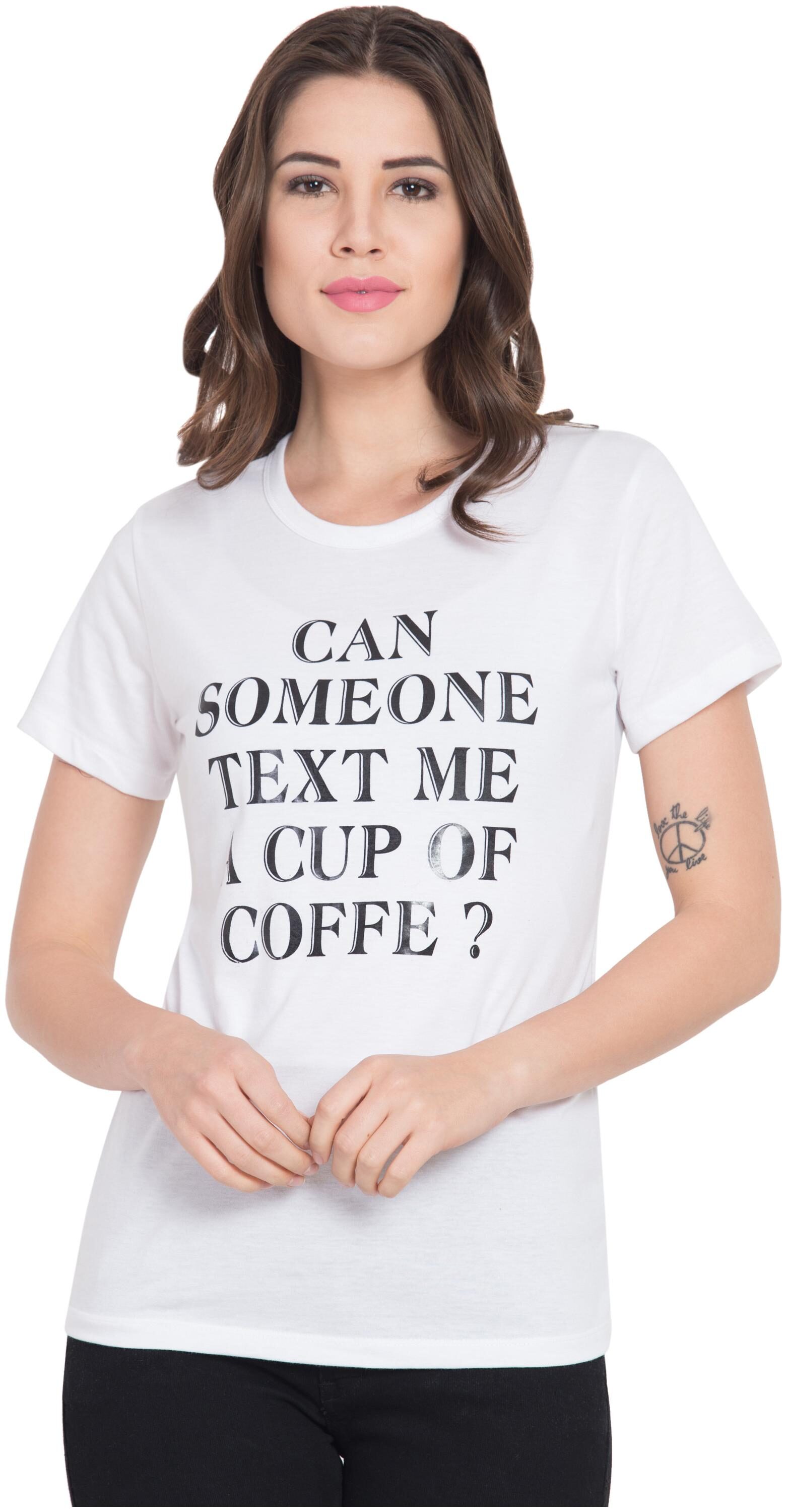 

Delux Look Women White Regular fit Round neck Viscose rayon T shirt