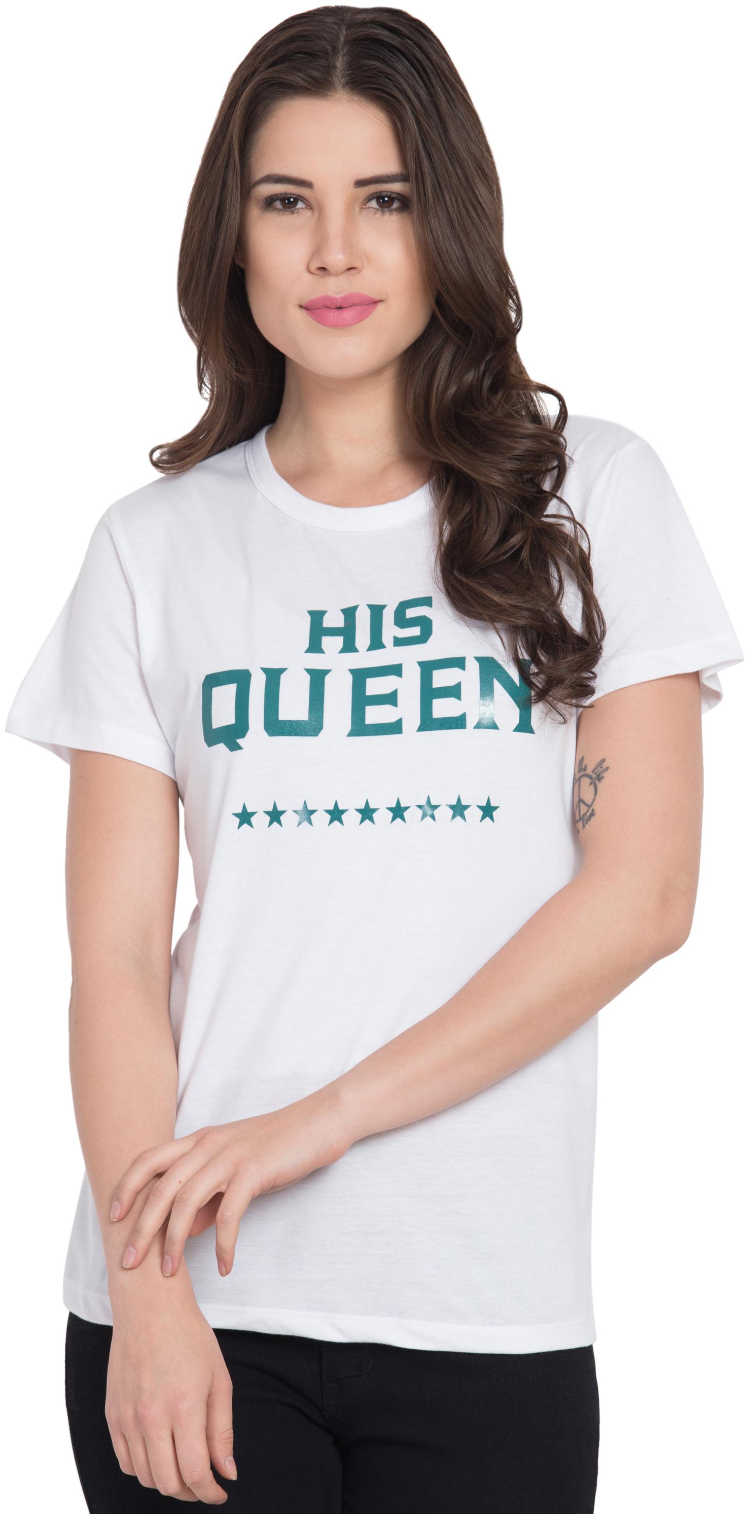 

Delux Look Women White Regular fit Round neck Viscose rayon T shirt