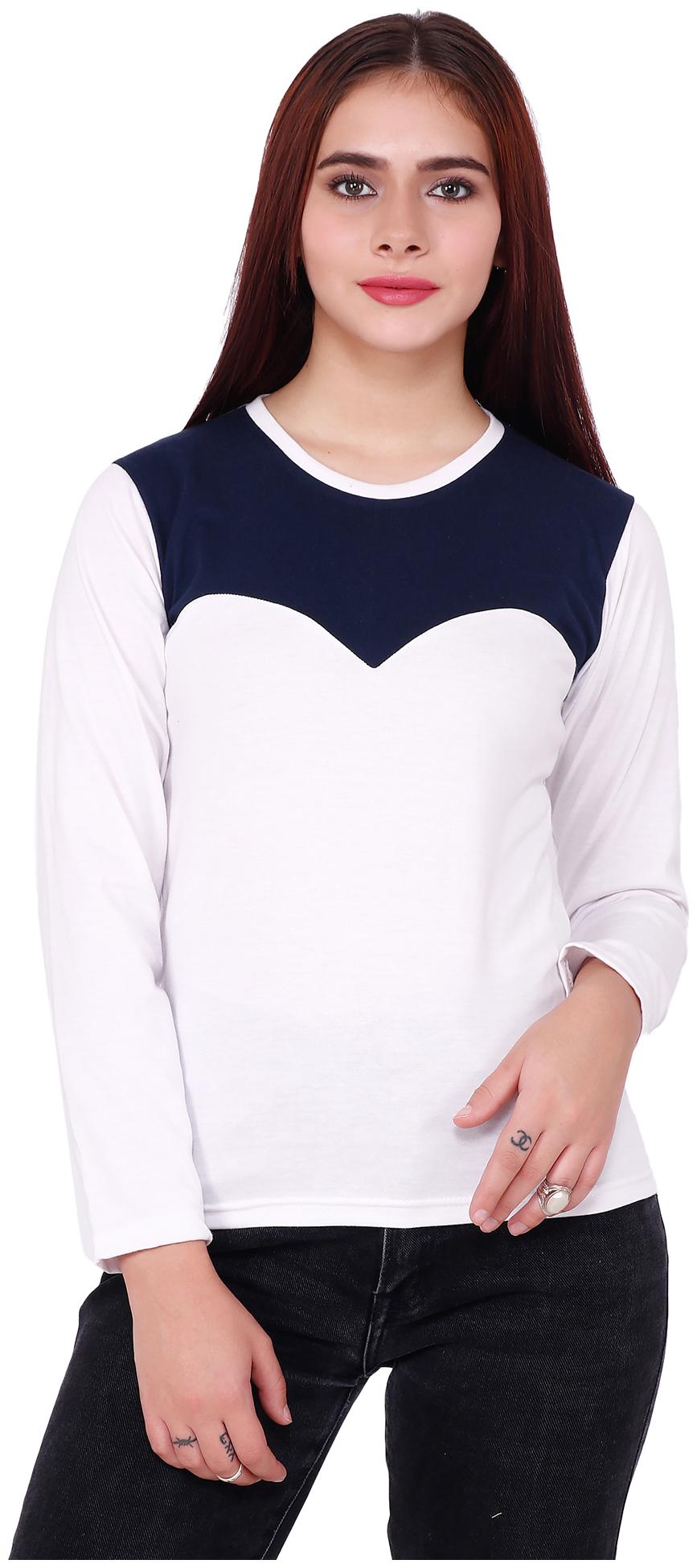 

Delux Look Women White Regular fit Round neck Viscose rayon T shirt