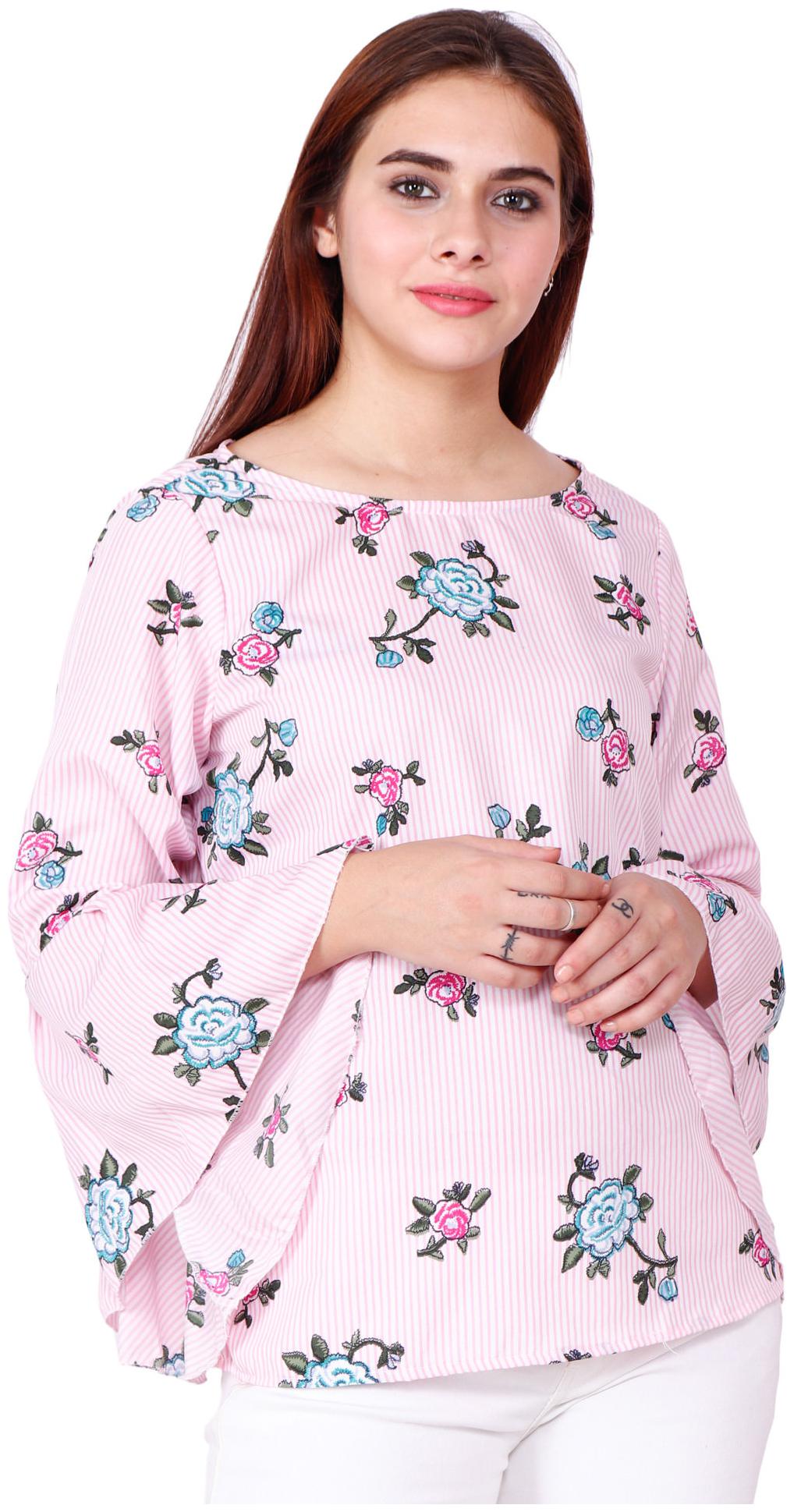 

Delux Look Women Embroidered Regular top - Pink