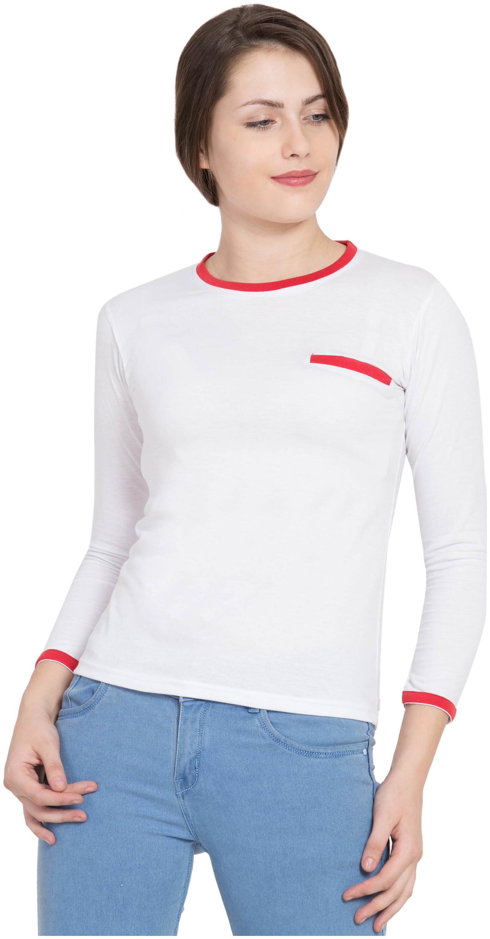 

Delux Look Women White Regular fit Round neck Viscose rayon T shirt