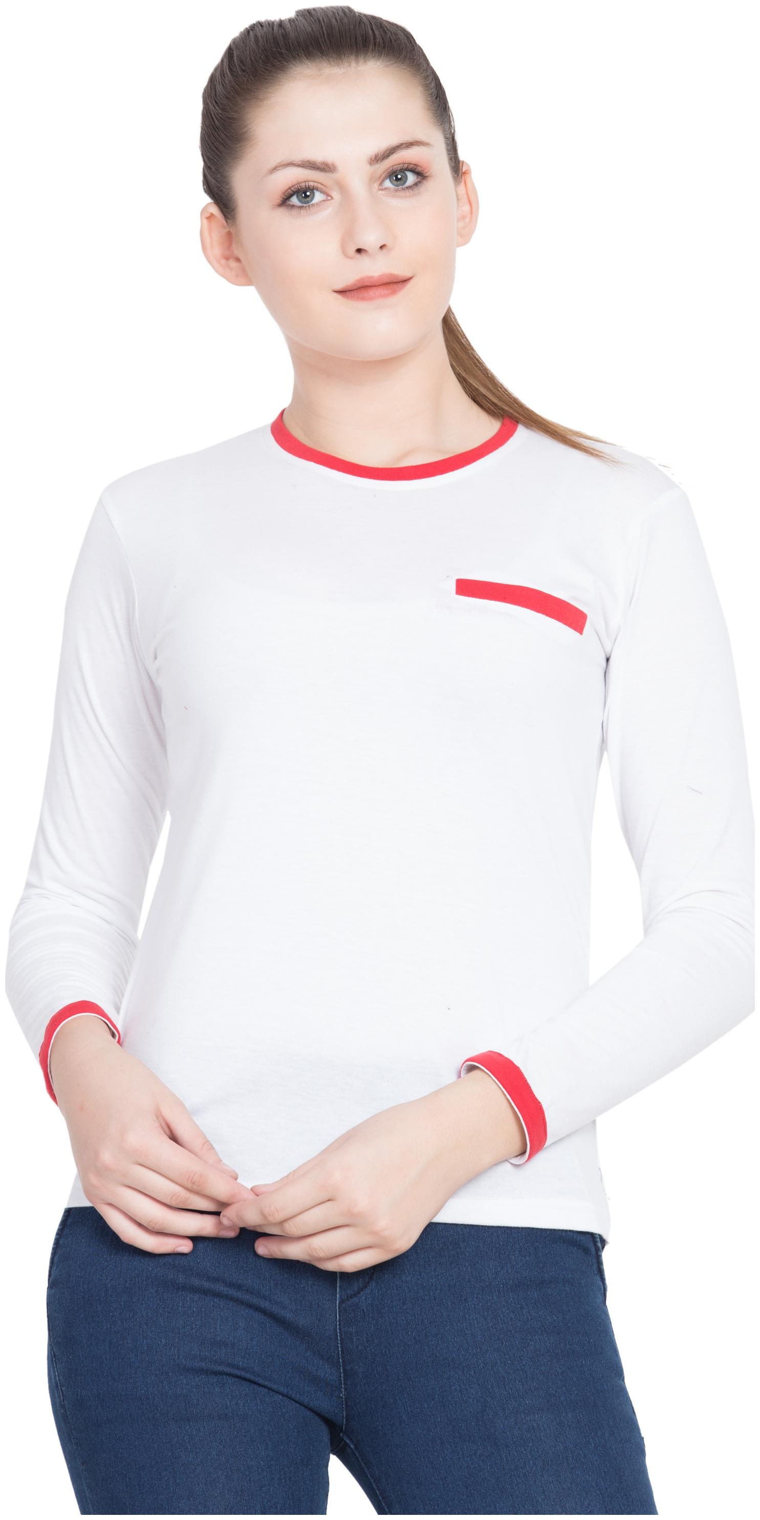 

Delux Look Women White Regular fit Round neck Viscose rayon T shirt