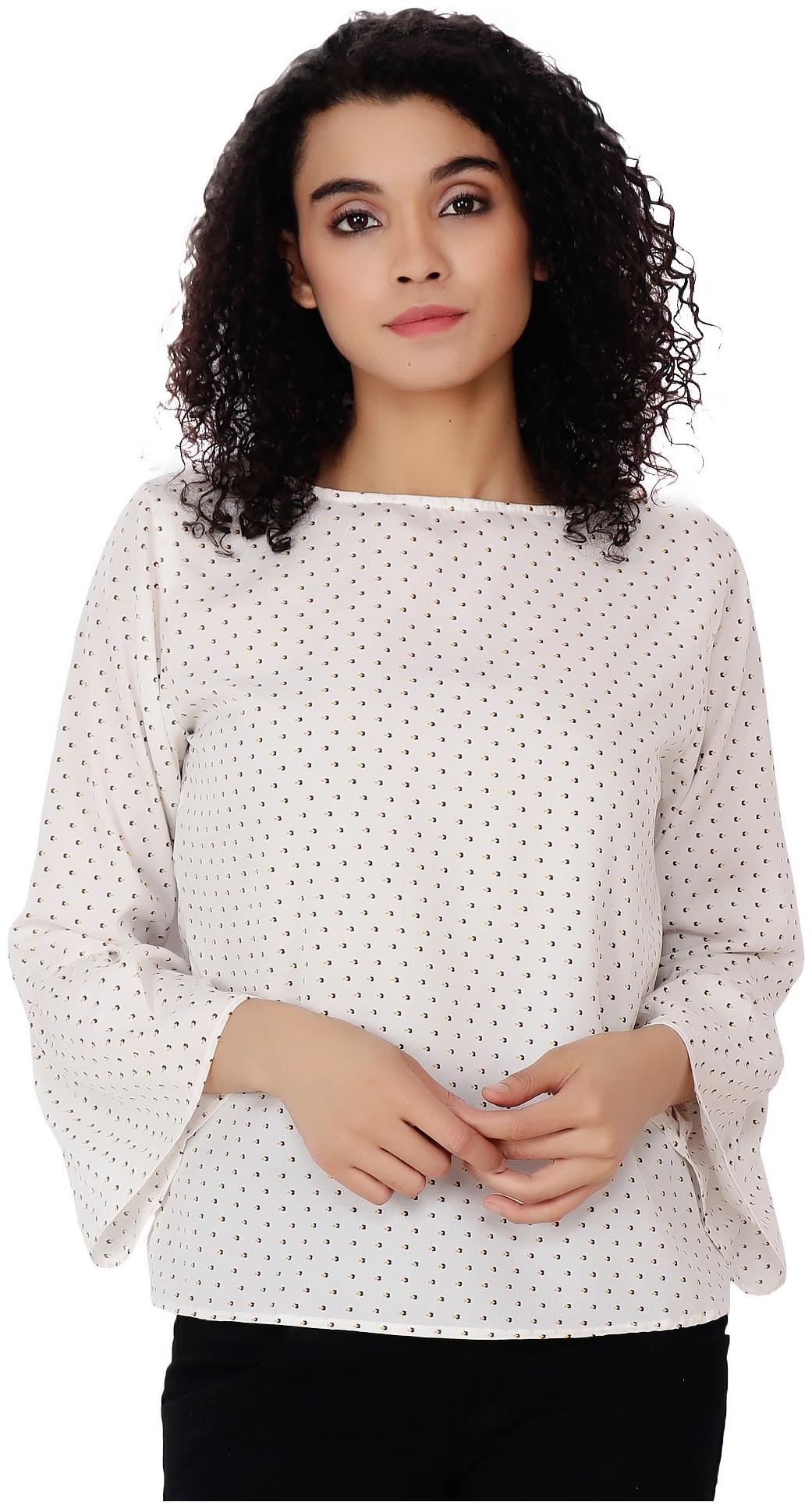 

Delux Look Women Embroidered Regular top - White